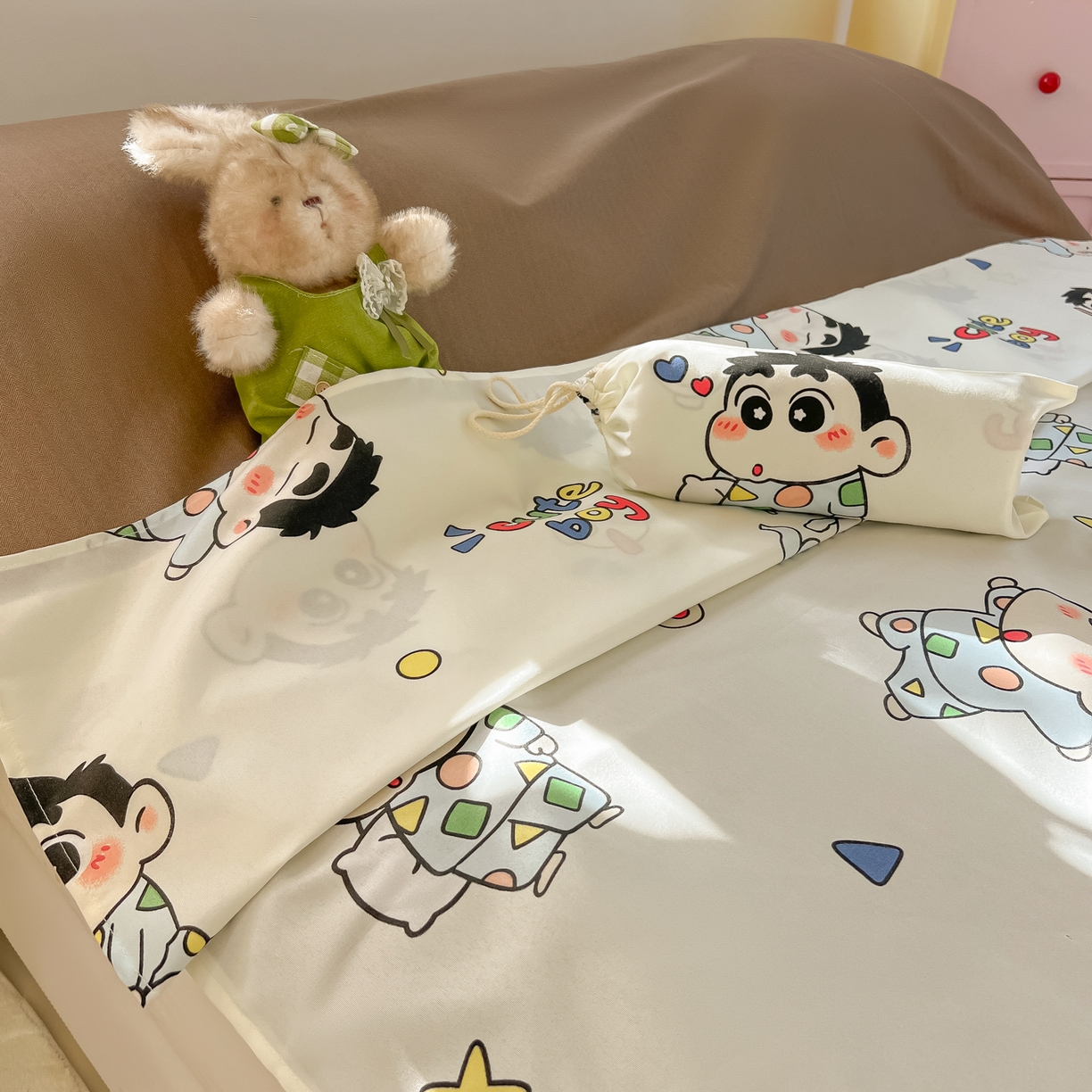 91家纺网 家纺一手货源 找家纺 柒星睡袋 2025新款新升级mini收纳袋印花系列隔脏睡袋 快乐男孩