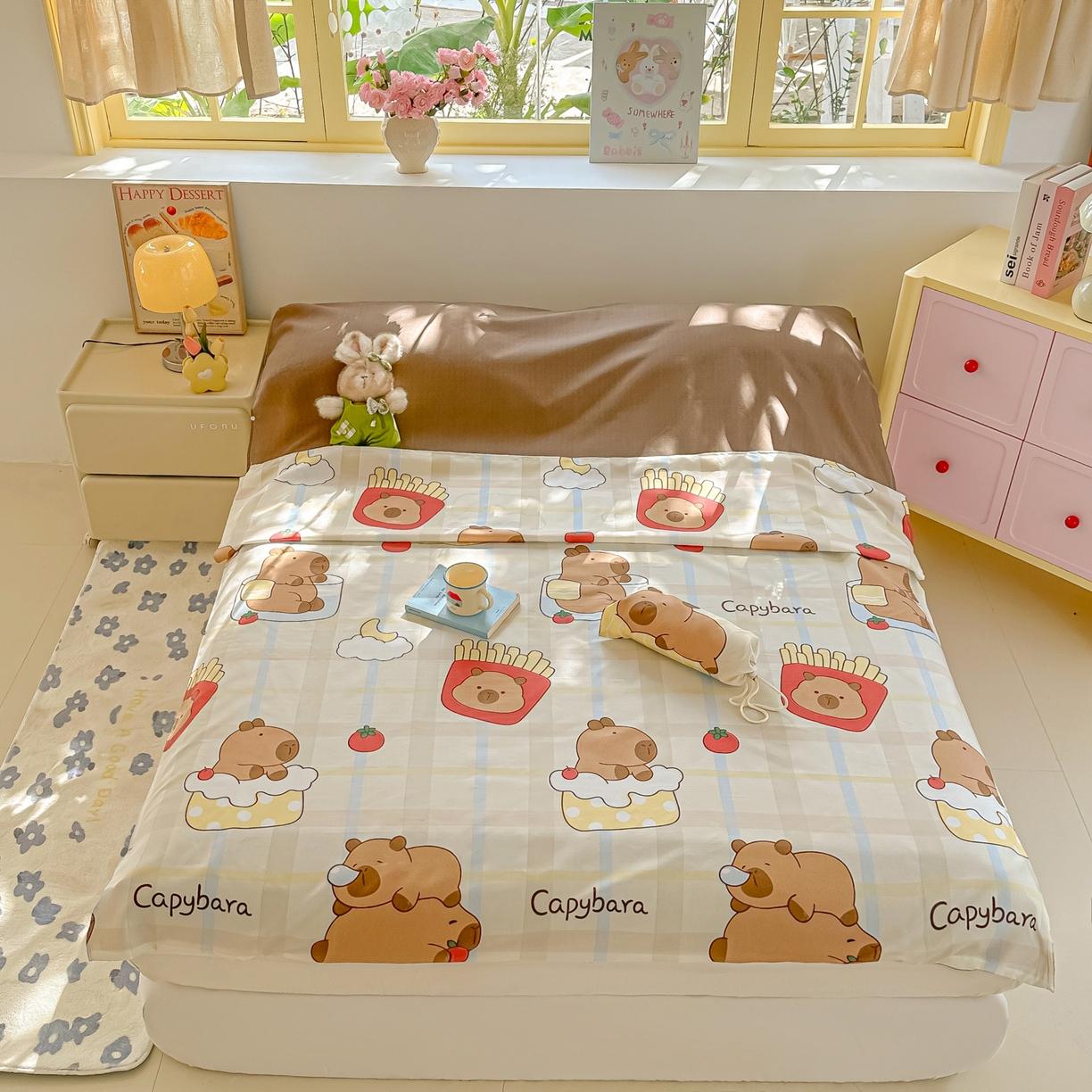 柒星睡袋 2025新款新升级mini收纳袋印花系列隔脏睡袋 卡比巴拉