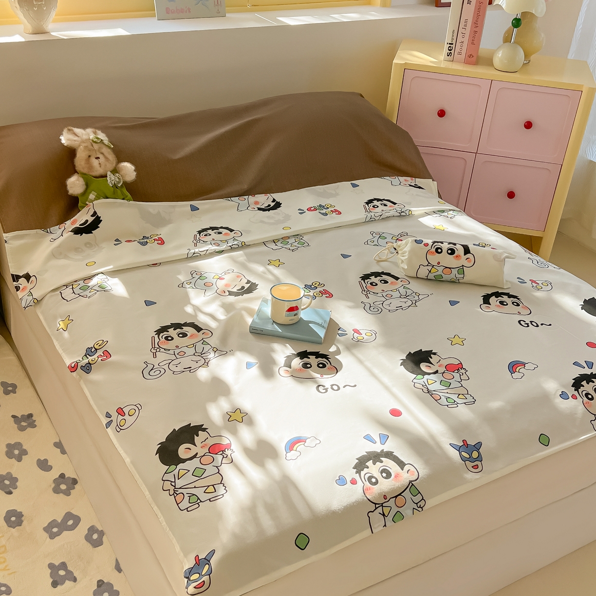 91家纺网 家纺一手货源 找家纺 柒星睡袋 2025新款新升级mini收纳袋印花系列隔脏睡袋 快乐男孩