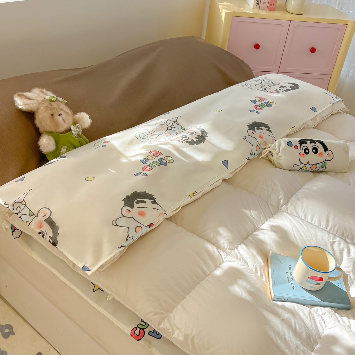 91家纺网 家纺一手货源 找家纺 柒星睡袋 2025新款新升级mini收纳袋印花系列隔脏睡袋 快乐男孩