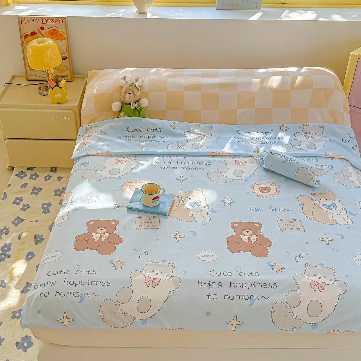 91家纺网 家纺一手货源 找家纺 柒星睡袋 2025新款新升级mini收纳袋印花系列隔脏睡袋 萌宠乐园