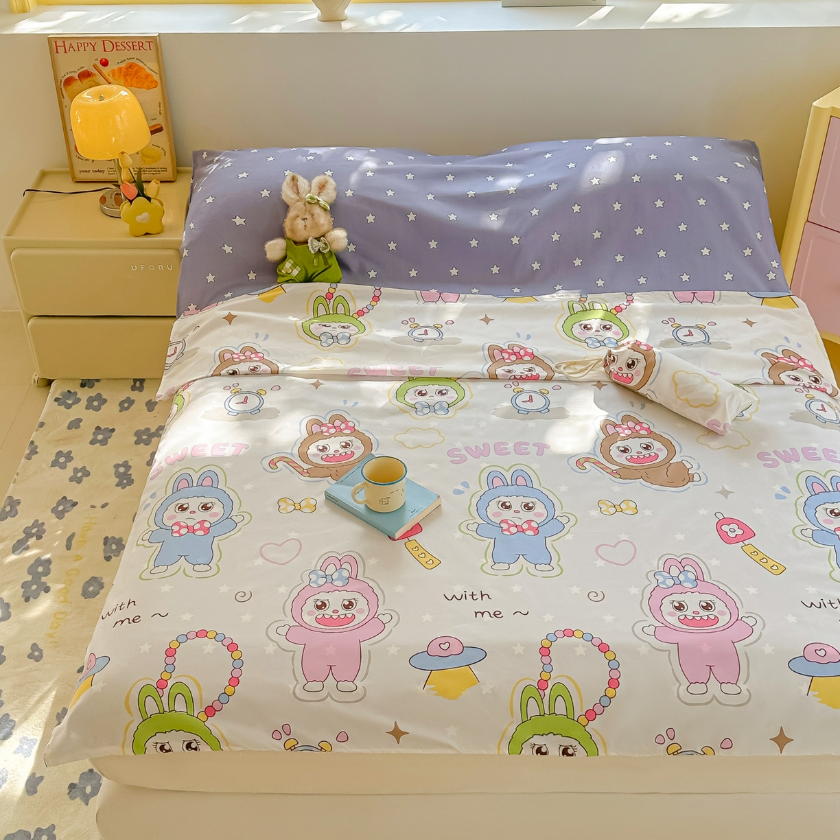 91家纺网 家纺一手货源 找家纺 柒星睡袋 2025新款新升级mini收纳袋印花系列隔脏睡袋 小布布