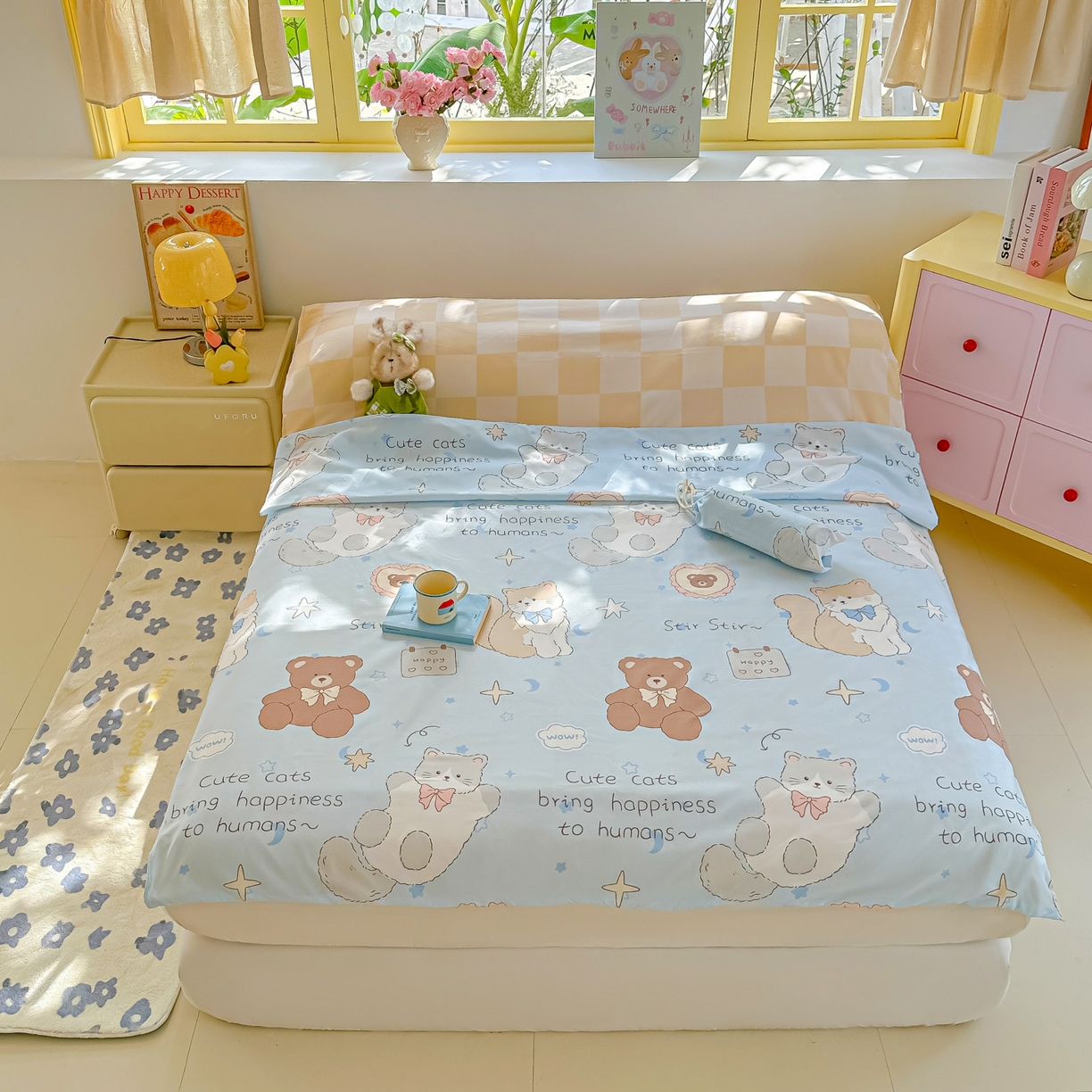 柒星睡袋 2025新款新升级mini收纳袋印花系列隔脏睡袋 萌宠乐园