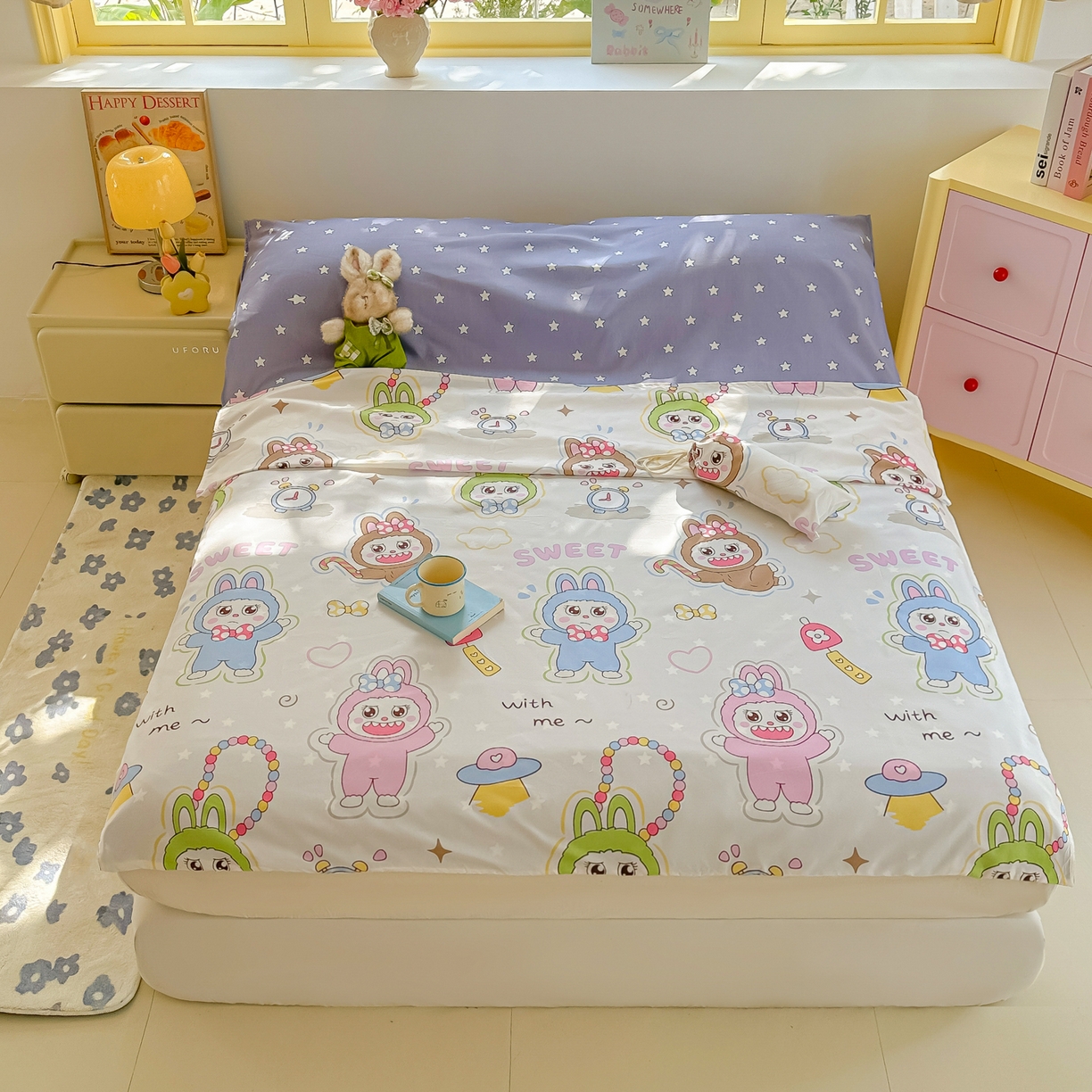 柒星睡袋 2025新款新升级mini收纳袋印花系列隔脏睡袋 小布布