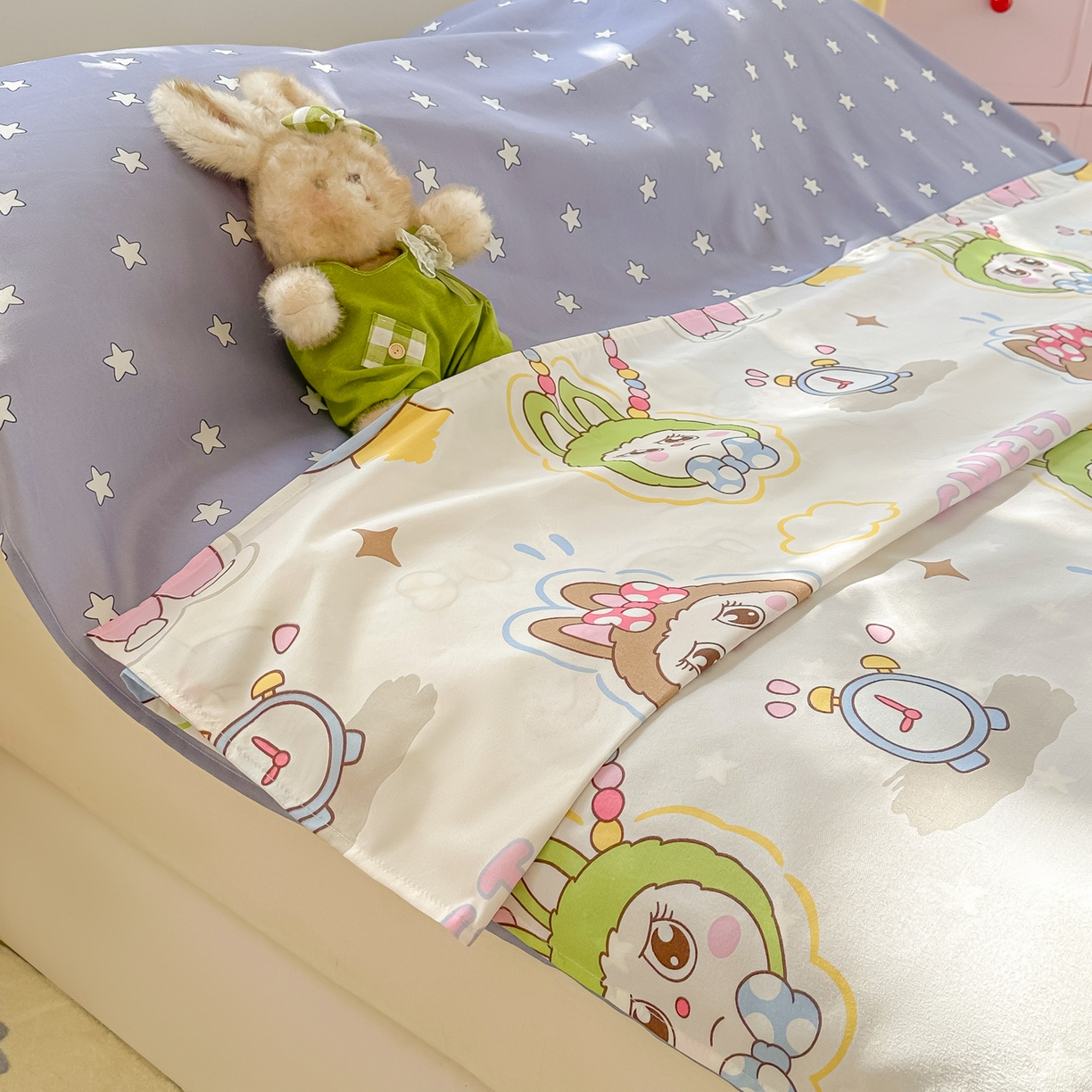 91家纺网 家纺一手货源 找家纺 柒星睡袋 2025新款新升级mini收纳袋印花系列隔脏睡袋 小布布