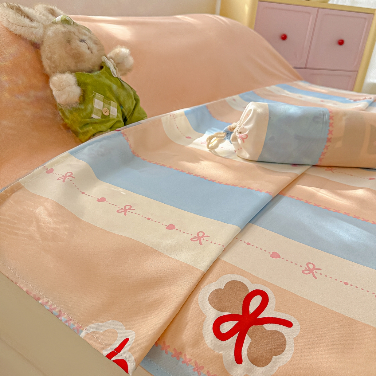 91家纺网 家纺一手货源 找家纺 柒星睡袋 2025新款新升级mini收纳袋印花系列隔脏睡袋 海军小狗