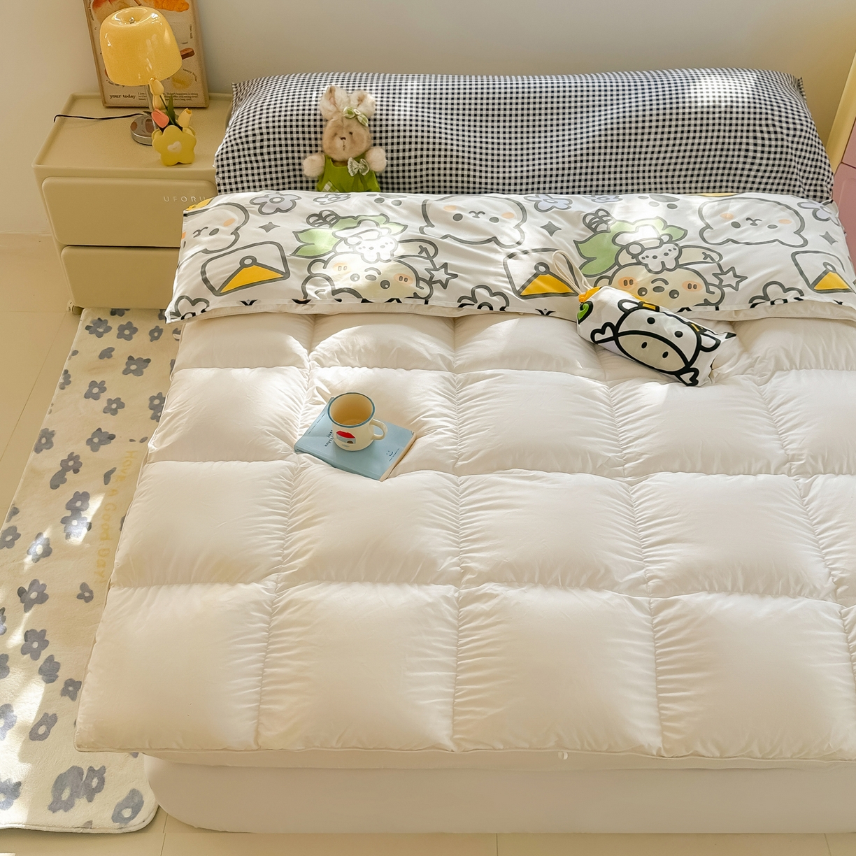 91家纺网 家纺一手货源 找家纺 柒星睡袋 2025新款新升级mini收纳袋印花系列隔脏睡袋 动物世界