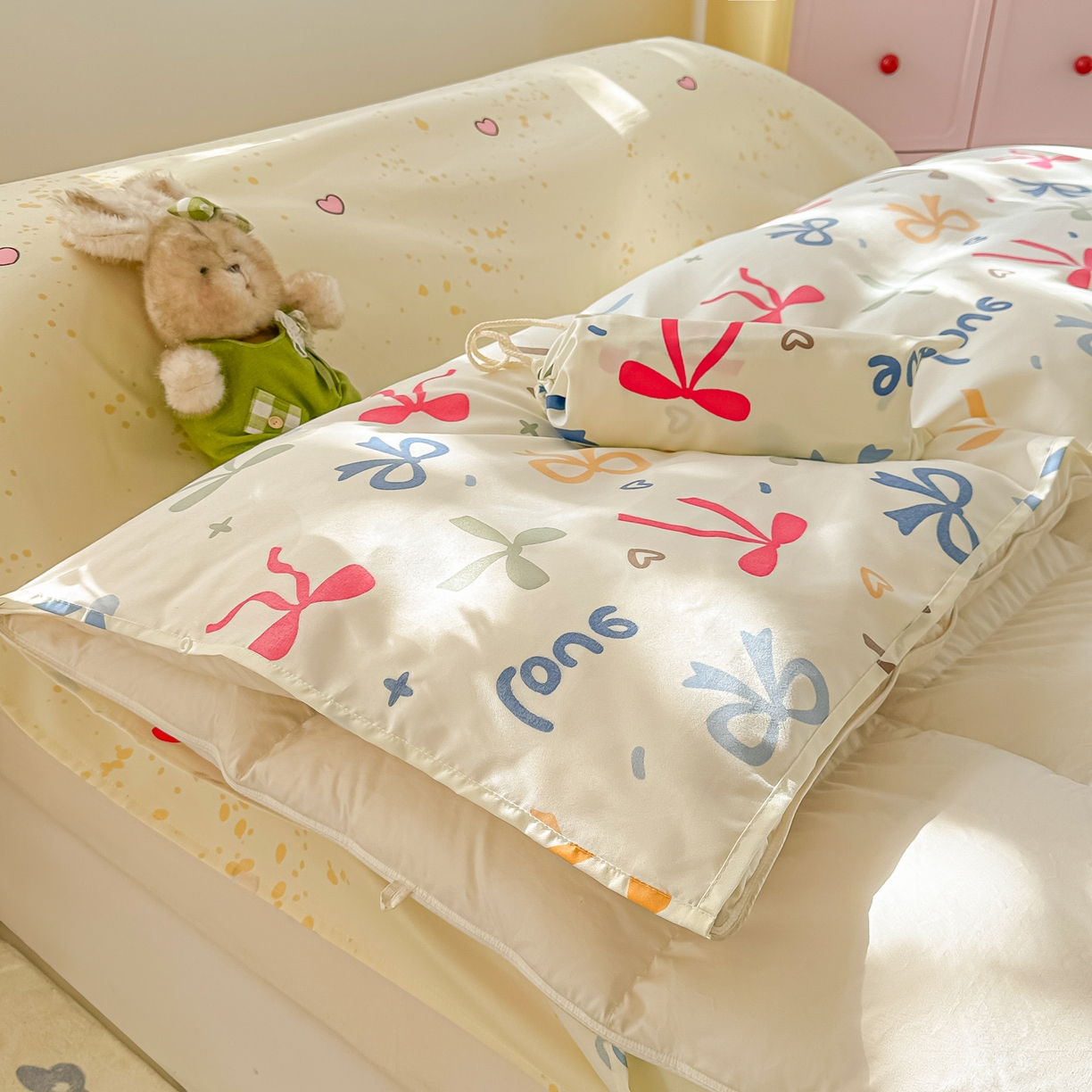 91家纺网 家纺一手货源 找家纺 柒星睡袋 2025新款新升级mini收纳袋印花系列隔脏睡袋 丝恋