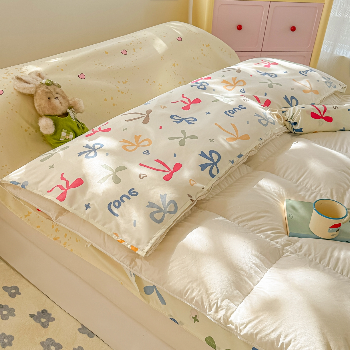 91家纺网 家纺一手货源 找家纺 柒星睡袋 2025新款新升级mini收纳袋印花系列隔脏睡袋 丝恋