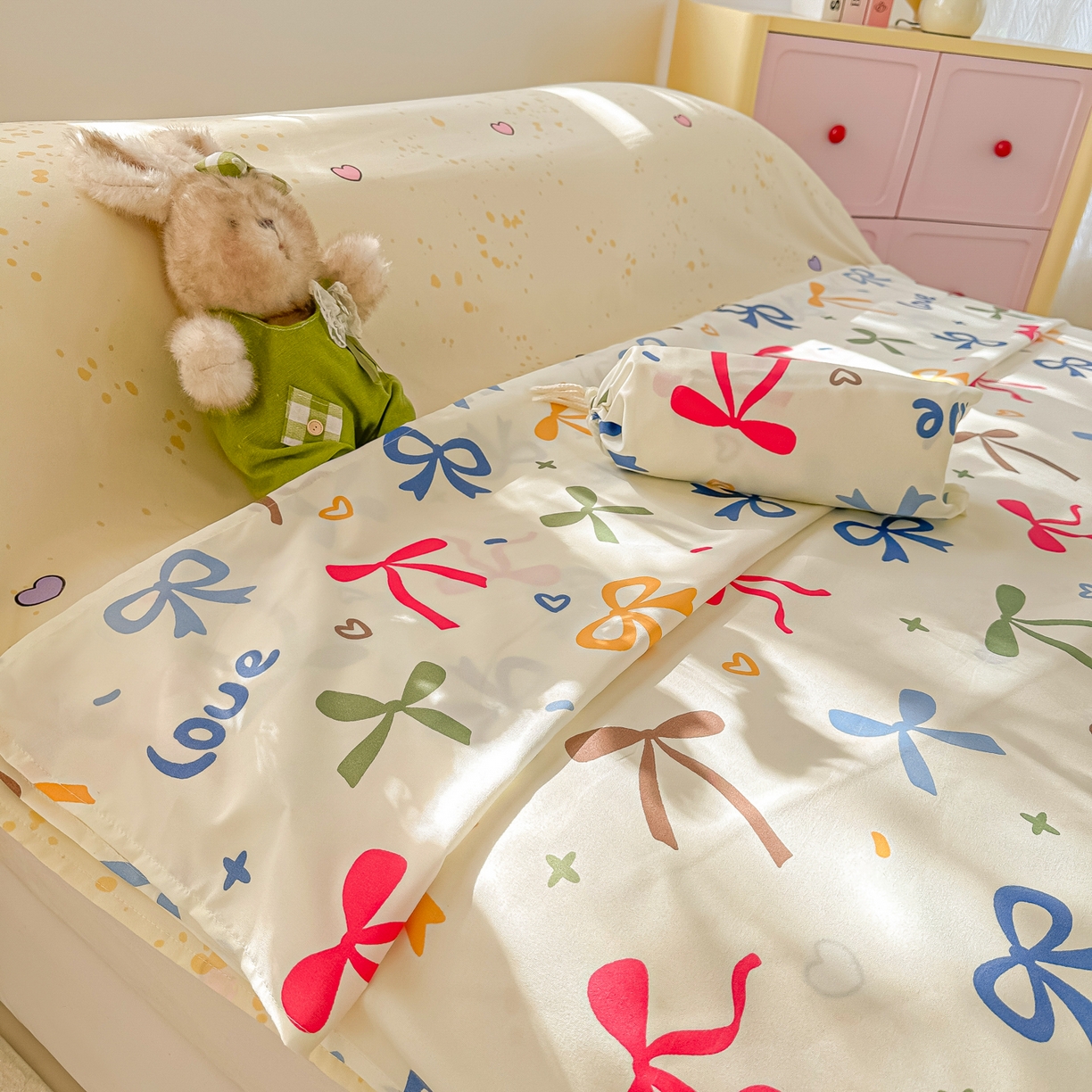 91家纺网 家纺一手货源 找家纺 柒星睡袋 2025新款新升级mini收纳袋印花系列隔脏睡袋 丝恋