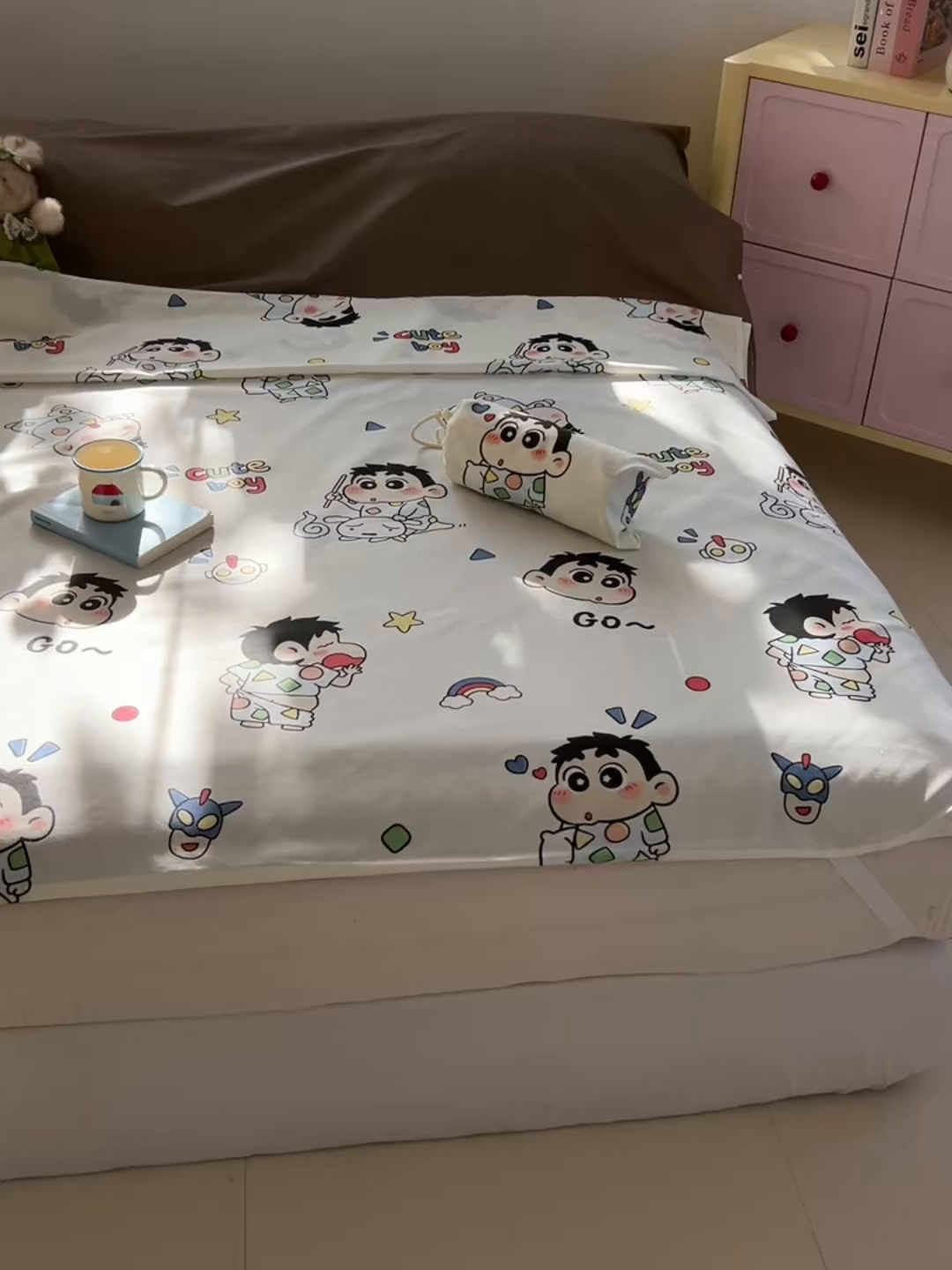 91家纺网 家纺一手货源 找家纺 柒星睡袋 2025新款新升级mini收纳袋印花系列隔脏睡袋 快乐男孩