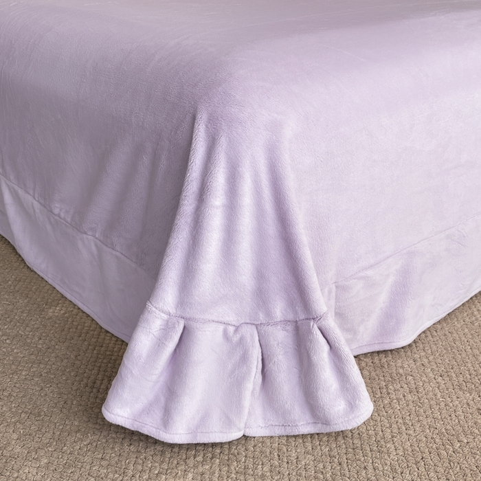 91家纺网 家纺一手货源 找家纺 子曰 2025新款高克重牛奶绒轻奢刺绣撞色拼接工艺款四件套-安娜 安娜-紫