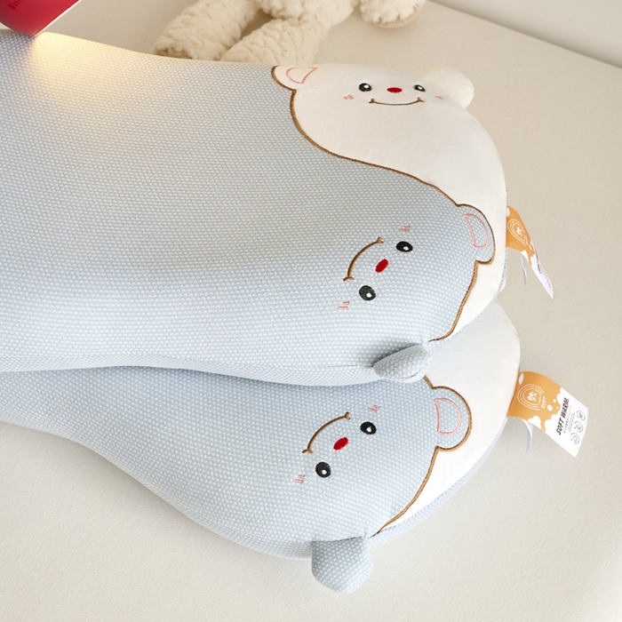 91家纺网 家纺一手货源 找家纺 明星枕业 2025新款儿童记忆枕头护颈椎3-6岁以上幼儿园专用宝宝助睡眠软枕芯 开心熊-蓝
