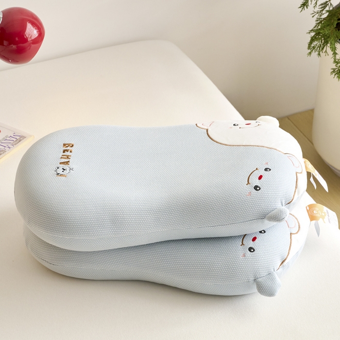 91家纺网 家纺一手货源 找家纺 明星枕业 2025新款儿童记忆枕头护颈椎3-6岁以上幼儿园专用宝宝助睡眠软枕芯 开心熊-蓝