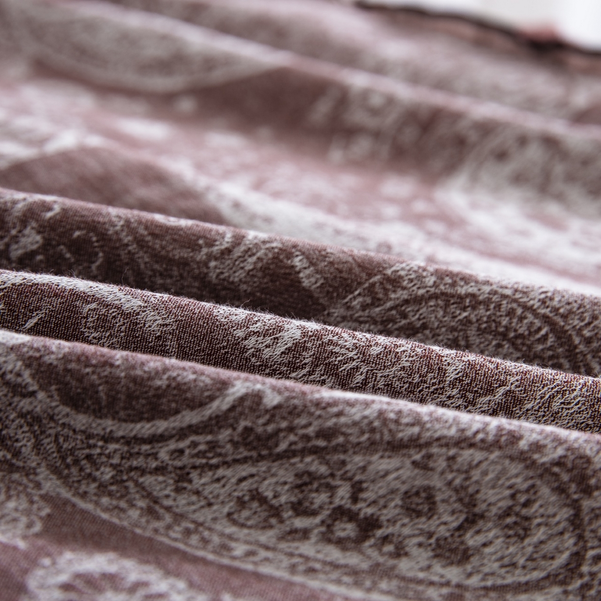 91家纺网 家纺一手货源 找家纺 仰望棉麻双层纱供应链 2025新款韩系兰亭序中古风全棉色织提花四件套 兰亭序-咖