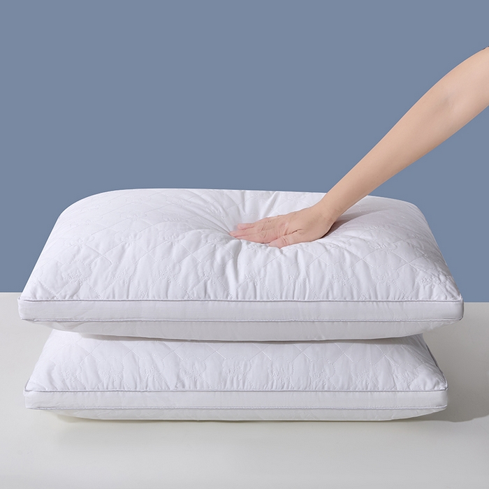 91家纺网 家纺一手货源 找家纺 永乐枕芯 2025新款全棉斜纹棉花绗缝枕枕头枕芯 白色高枕