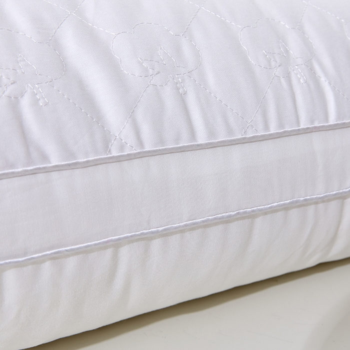 91家纺网 家纺一手货源 找家纺 永乐枕芯 2025新款全棉斜纹棉花绗缝枕枕头枕芯 白色低枕