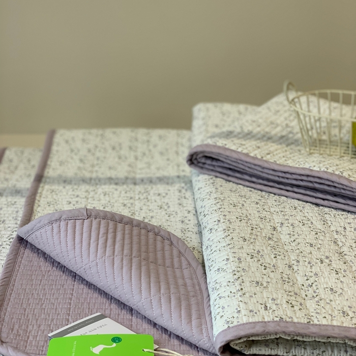 91家纺网 家纺一手货源 找家纺 2024新款舒适床盖三件套-实拍 花漾紫