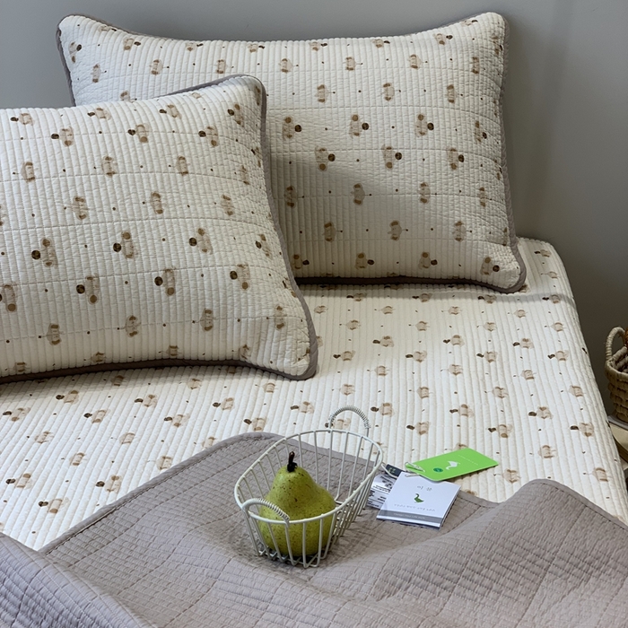 91家纺网 家纺一手货源 找家纺 2024新款舒适床盖三件套-实拍 咖啡小象