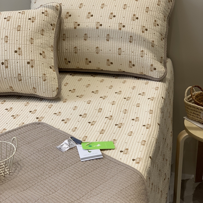 91家纺网 家纺一手货源 找家纺 2024新款舒适床盖三件套-实拍 咖啡小象