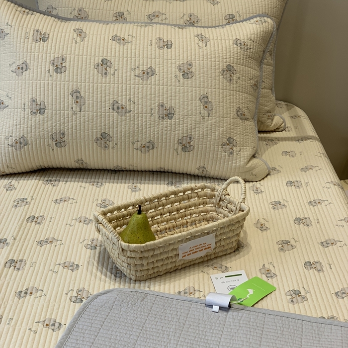 91家纺网 家纺一手货源 找家纺 2024新款舒适床盖三件套-实拍 蓝务象庄园