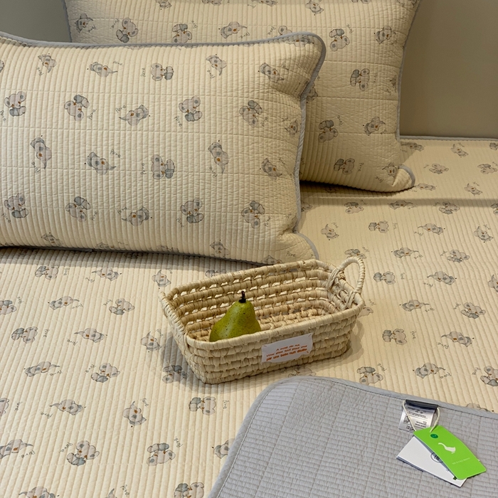 91家纺网 家纺一手货源 找家纺 2024新款舒适床盖三件套-实拍 蓝务象庄园