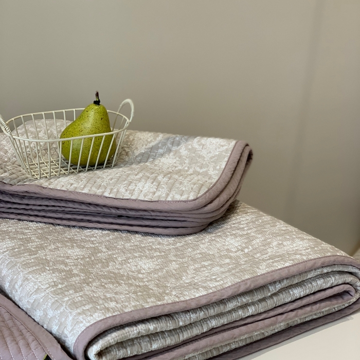 91家纺网 家纺一手货源 找家纺 2024新款舒适床盖三件套-实拍 罗森紫