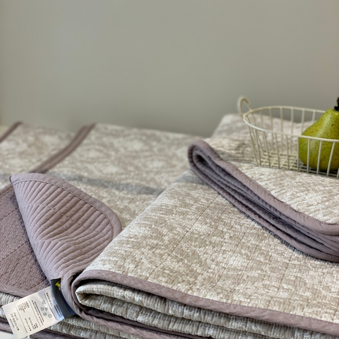 91家纺网 家纺一手货源 找家纺 2024新款舒适床盖三件套-实拍 罗森紫