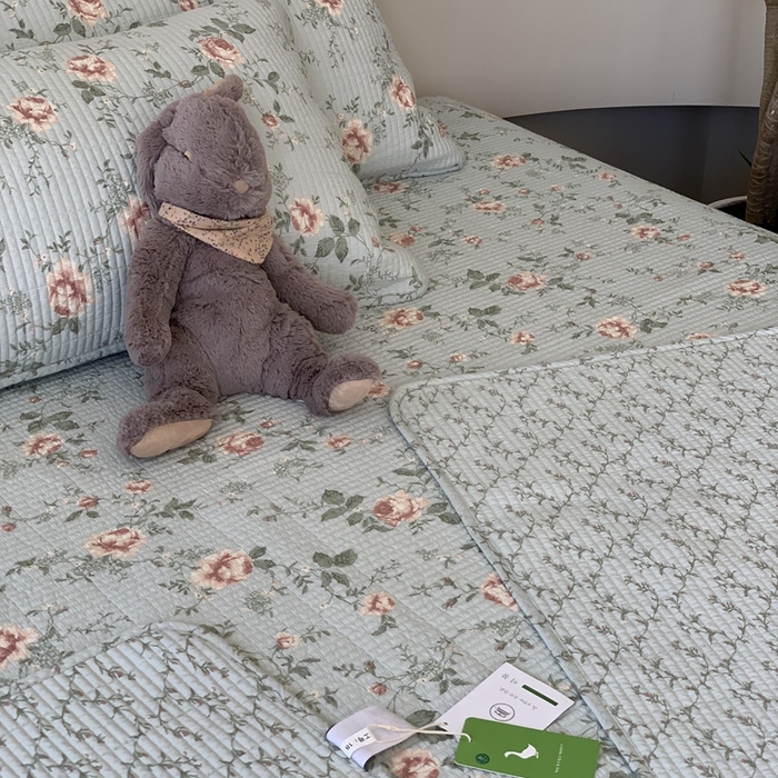 91家纺网 家纺一手货源 找家纺 2024新款舒适床盖三件套-实拍 玫瑰故事