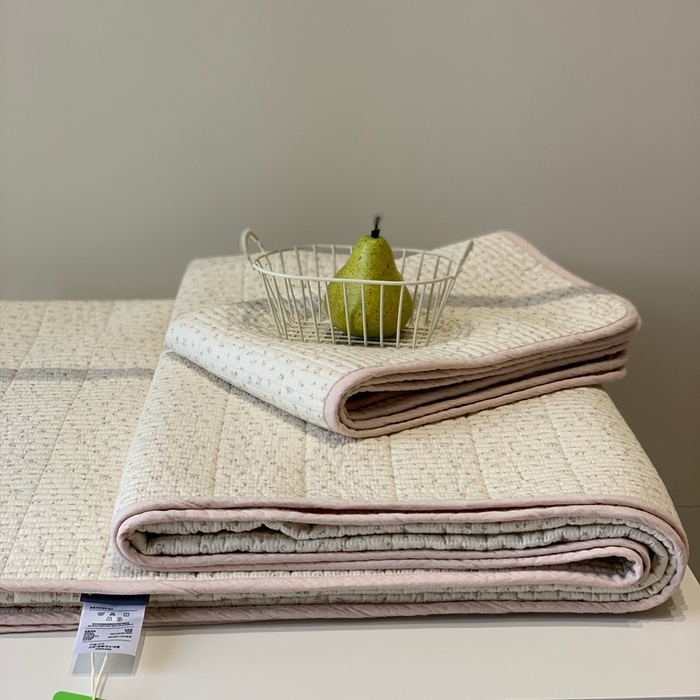 91家纺网 家纺一手货源 找家纺 2024新款舒适床盖三件套-实拍 美好粉