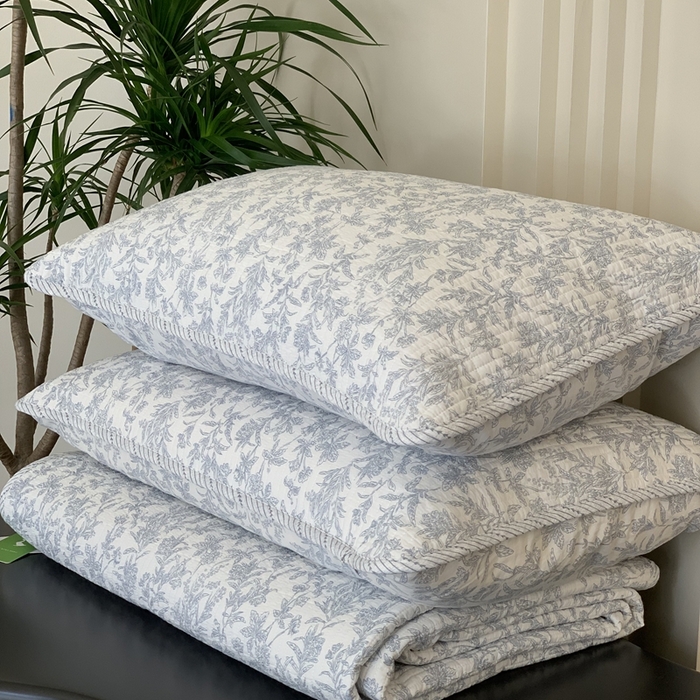 91家纺网 家纺一手货源 找家纺 2024新款舒适床盖三件套-实拍 美蓝