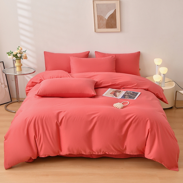 91家纺网 家纺一手货源 找家纺 （总）宇彬家纺 2026新款A类13374全棉纯棉母婴级纯色四件套贡缎新疆长绒轻奢缩水足可定做