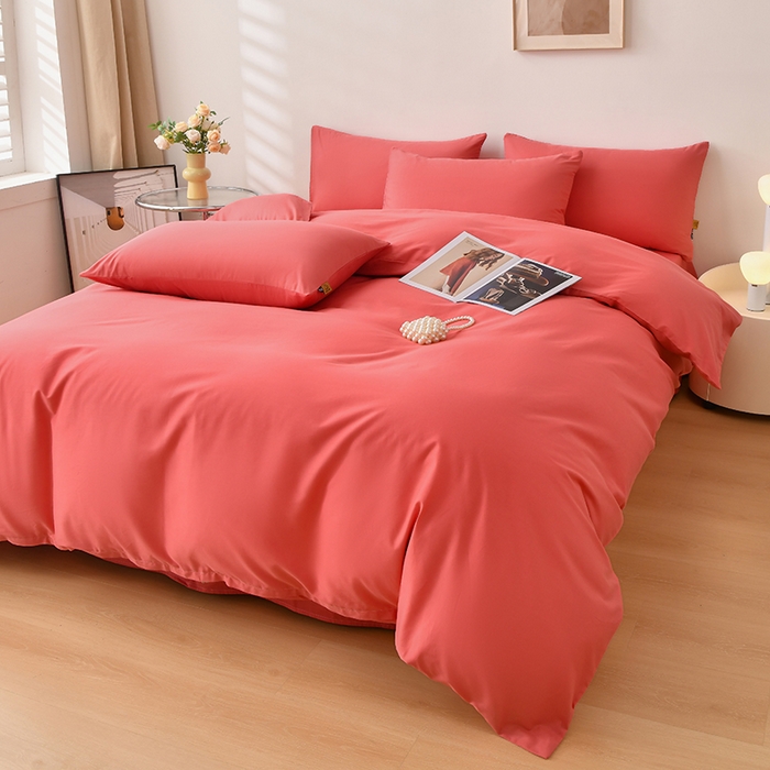 91家纺网 家纺一手货源 找家纺 （总）宇彬家纺 2026直播热款A类13374全棉母婴级一字绣宽边枕套被套纯色四件套贡缎新疆长绒匹马棉轻奢-单被套