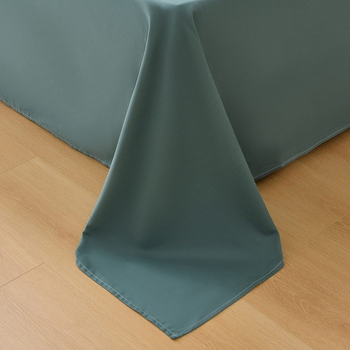 91家纺网 家纺一手货源 找家纺 宇彬家纺 2026直播热款A类13374全棉母婴级一字绣宽边枕套被套纯色四件套贡缎新疆长绒匹马棉轻奢-单被套 眠系列-摩卡绿