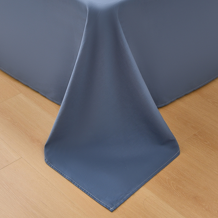 91家纺网 家纺一手货源 找家纺 宇彬家纺 2026直播热款A类13374全棉母婴级一字绣宽边枕套被套纯色四件套贡缎新疆长绒匹马棉轻奢-单被套 眠系列-宾利蓝