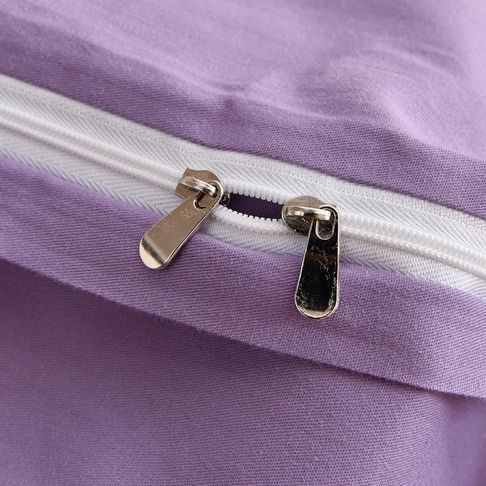 91家纺网 家纺一手货源 找家纺 宇彬家纺 2026直播热款A类13374全棉母婴级一字绣宽边枕套被套纯色四件套贡缎新疆长绒匹马棉轻奢-单被套 眠系列-典雅紫