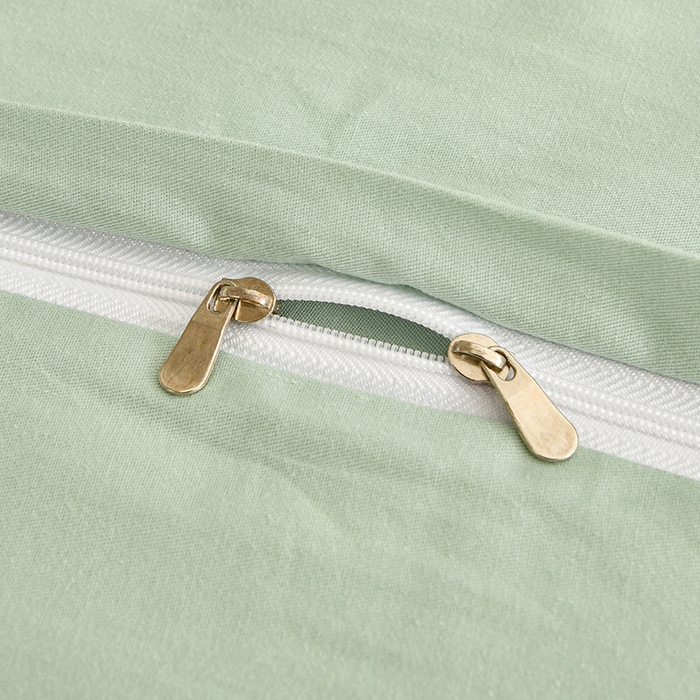 91家纺网 家纺一手货源 找家纺 宇彬家纺 2026直播热款A类13374全棉母婴级一字绣宽边枕套被套纯色四件套贡缎新疆长绒匹马棉轻奢-单被套 眠系列-炫彩绿