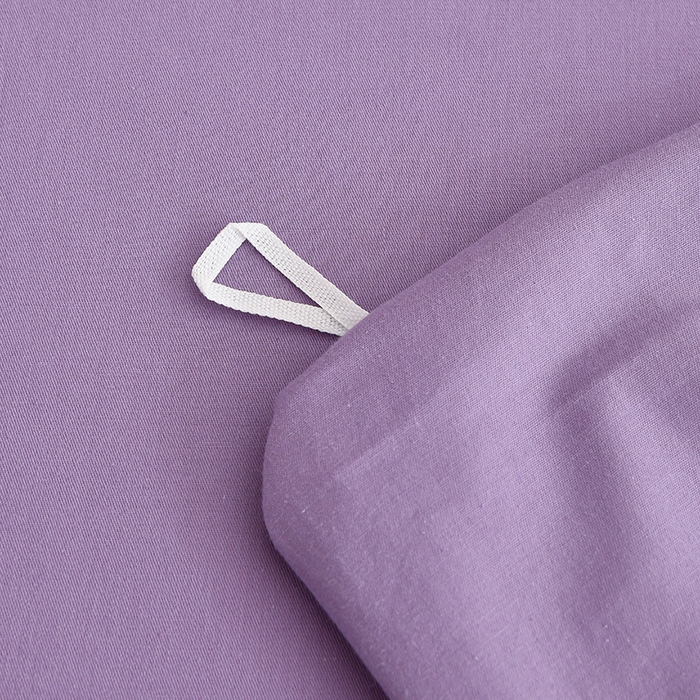 91家纺网 家纺一手货源 找家纺 宇彬家纺 2026直播热款A类13374全棉母婴级一字绣宽边枕套被套纯色四件套贡缎新疆长绒匹马棉轻奢-单被套 眠系列-典雅紫