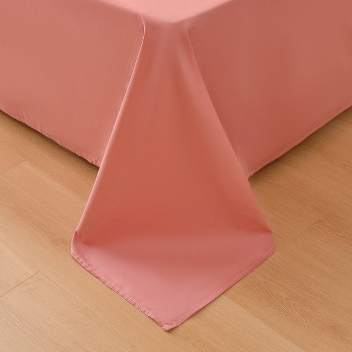 91家纺网 家纺一手货源 找家纺 宇彬家纺 2026直播热款A类13374全棉母婴级一字绣宽边枕套被套纯色四件套贡缎新疆长绒匹马棉轻奢-单被套 眠系列-奶油粉