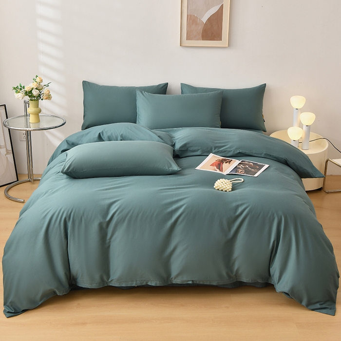 91家纺网 家纺一手货源 找家纺 （总）宇彬家纺 2026直播热款A类13374全棉母婴级一字绣宽边枕套被套纯色四件套贡缎新疆长绒匹马棉轻奢-单被套