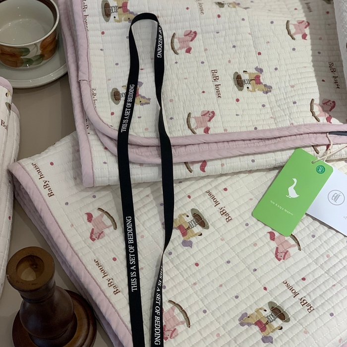 91家纺网 家纺一手货源 找家纺 2024新款舒适床盖三件套-实拍 奇奇小马