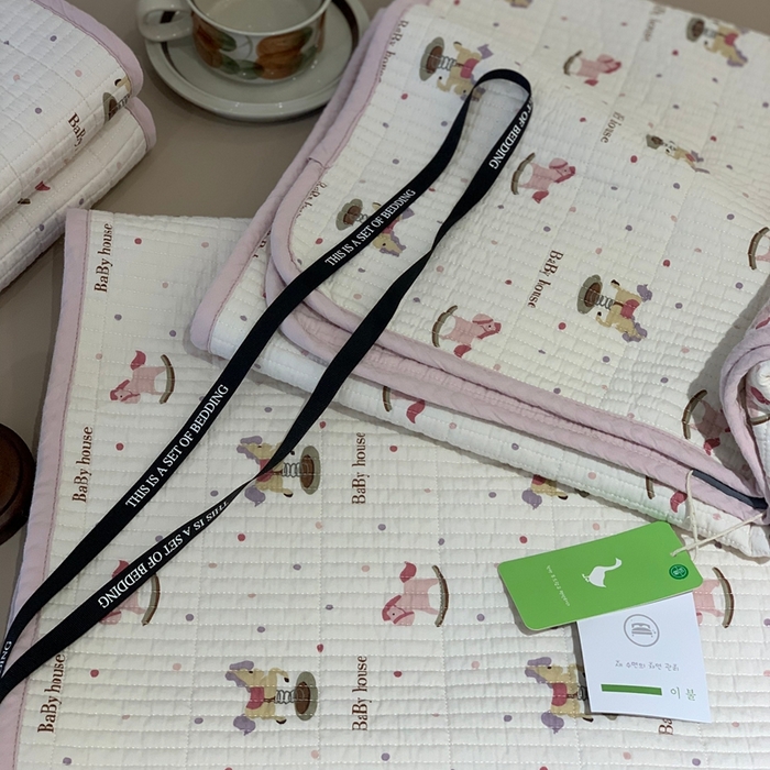 91家纺网 家纺一手货源 找家纺 2024新款舒适床盖三件套-实拍 奇奇小马