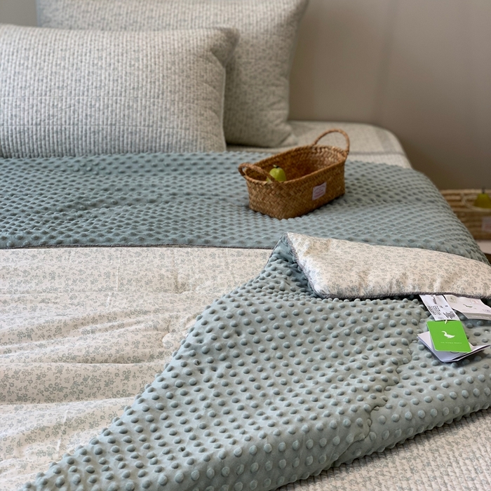 91家纺网 家纺一手货源 找家纺 2024新款舒适床盖三件套-实拍 素颜绿庄园