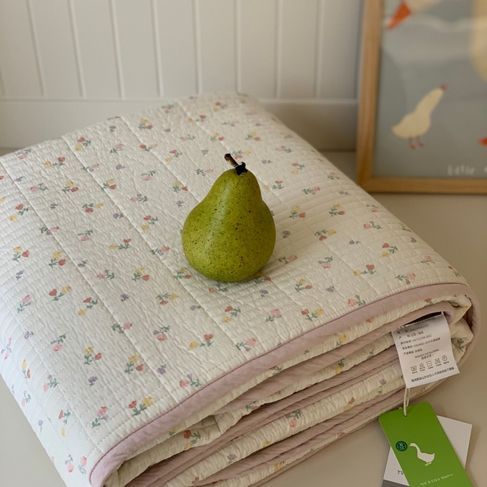 91家纺网 家纺一手货源 找家纺 2024新款舒适床盖三件套-实拍 幸福小花