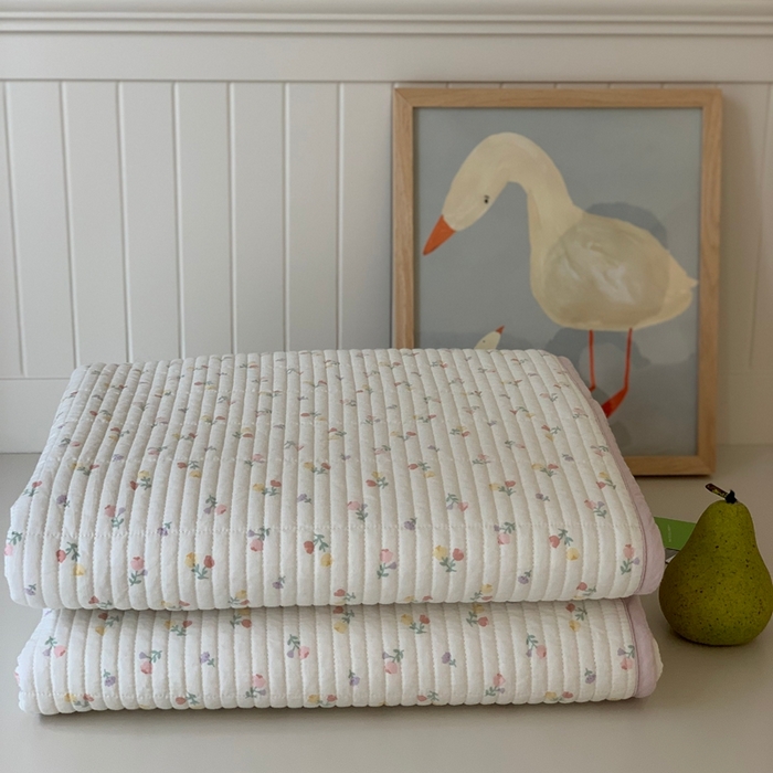 91家纺网 家纺一手货源 找家纺 2024新款舒适床盖三件套-实拍 幸福小花