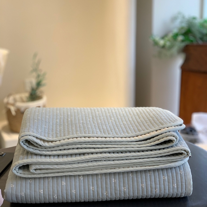 91家纺网 家纺一手货源 找家纺 2024新款舒适床盖三件套-实拍 樱桃蓝