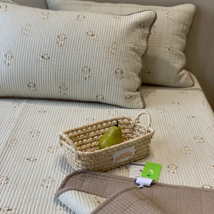 91家纺网 家纺一手货源 找家纺 2024新款舒适床盖三件套-实拍 原宿小狗