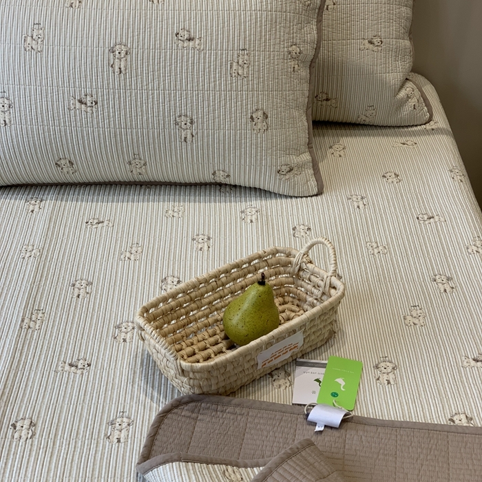 91家纺网 家纺一手货源 找家纺 2024新款舒适床盖三件套-实拍 原宿小狗