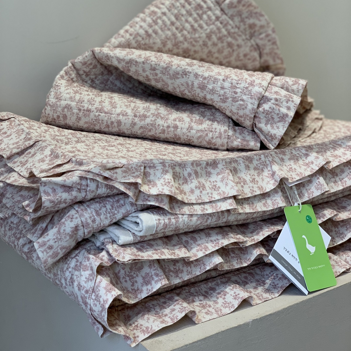 91家纺网 家纺一手货源 找家纺 汇庭 2025秋冬新款麻三月床盖三件套系列 三月