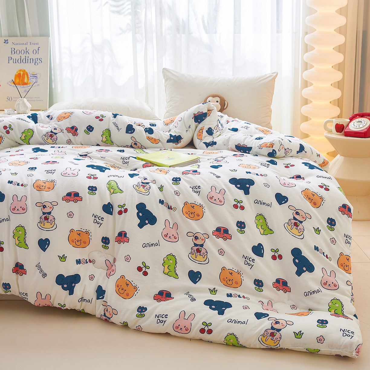 91家纺网 家纺一手货源 找家纺 梦镜家纺 2025新款A类卡通棉花被被子被芯 狂欢派对